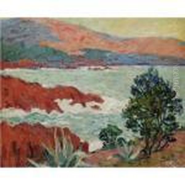 Les Rochers Rouges Au Trayas Oil Painting by Georges dEspagnat