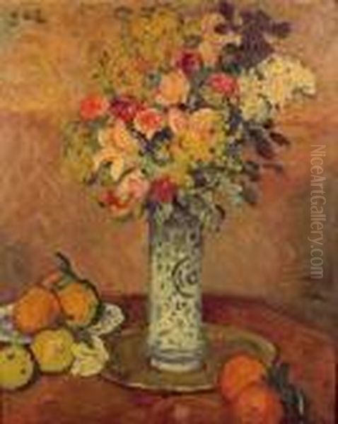 Vase De Fleurs Oil Painting by Georges dEspagnat