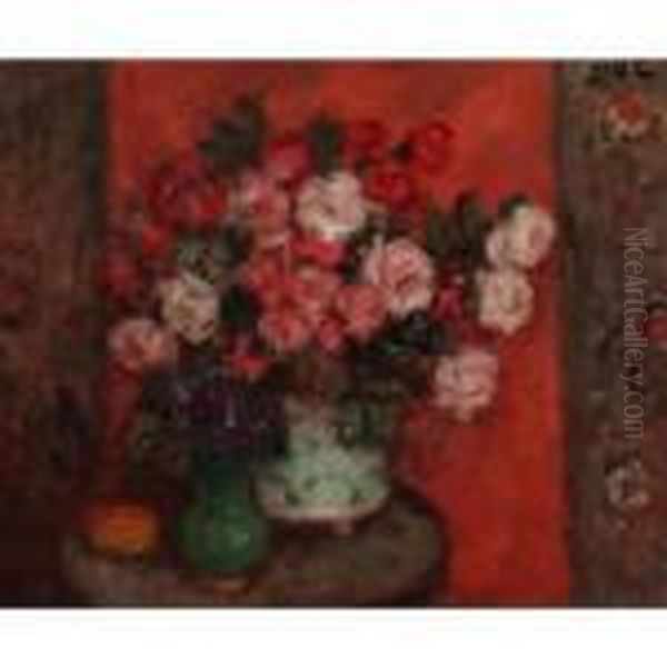 Bouquet De Fleurs Oil Painting by Georges dEspagnat