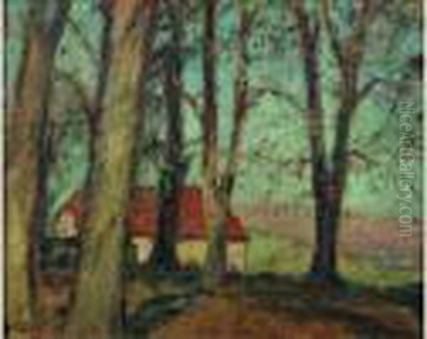 Chaumiere A Travers Les Arbres by Georges dEspagnat