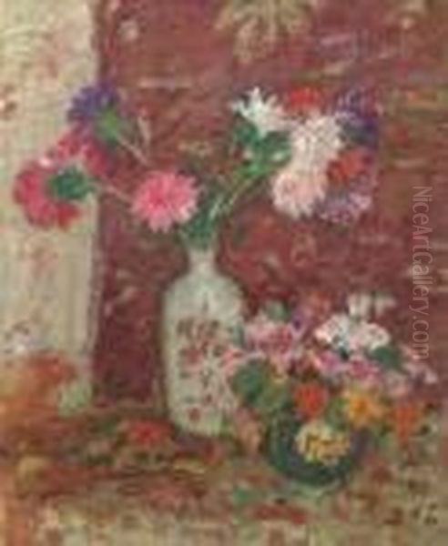 Vases De Fleurs Oil Painting by Georges dEspagnat