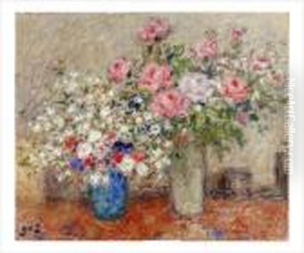 Bouquet De Fleurs Oil Painting by Georges dEspagnat