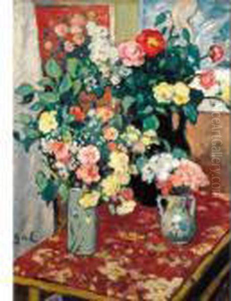 Bouquets De Fleurs Oil Painting by Georges dEspagnat