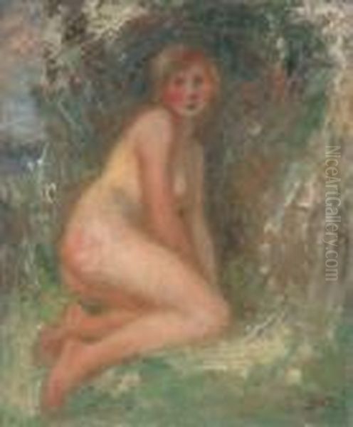 Femme Nue Dans Un Paysage Oil Painting by Georges dEspagnat