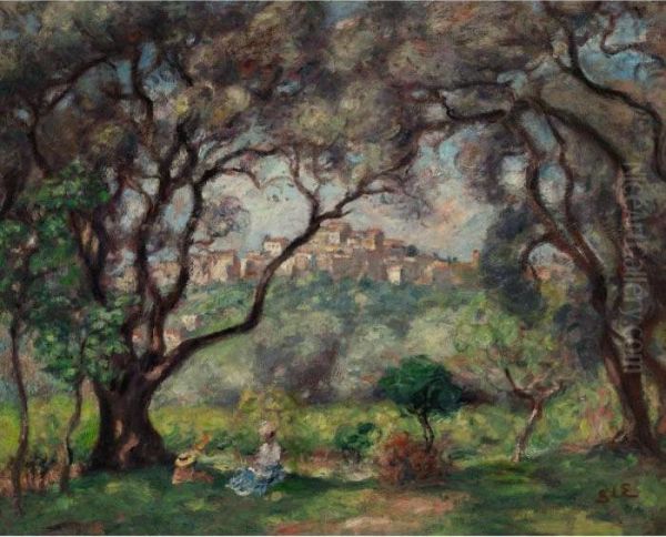 Vue De Cagnes Oil Painting by Georges dEspagnat