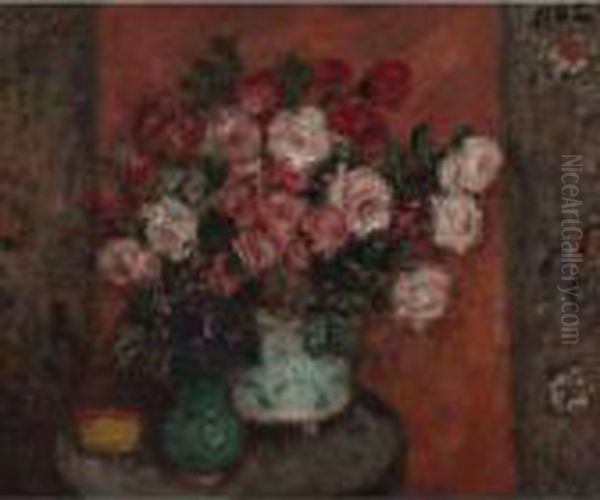 Bouquet De Fleurs Oil Painting by Georges dEspagnat