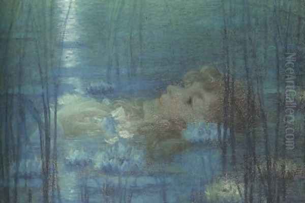 Ophelia Oil Painting by Lucien Levy-Dhurmer