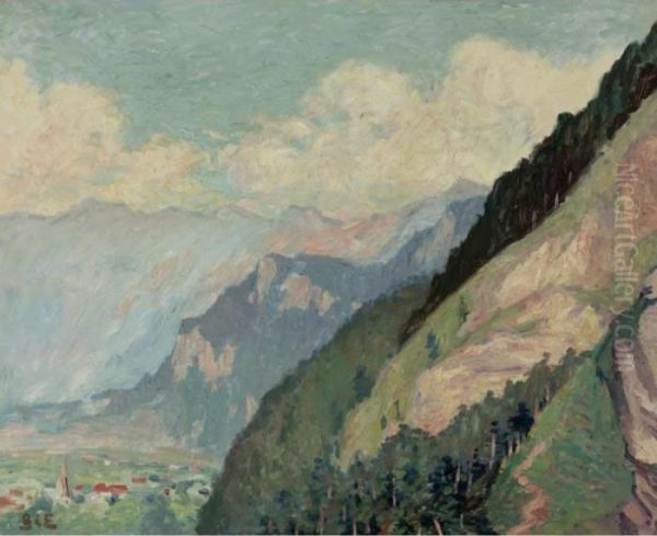 Paysage De Meiringen - Suisse Oil Painting by Georges dEspagnat