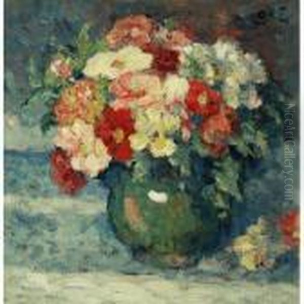 Vase De Fleurs Oil Painting by Georges dEspagnat