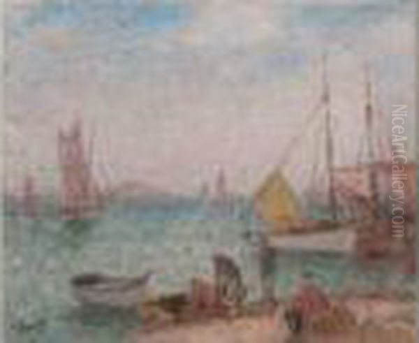 Les Thoniers A Saint-gilles Oil Painting by Georges dEspagnat