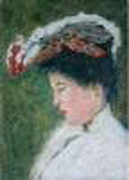  Femme Au Chapeau  Oil Painting by Georges dEspagnat