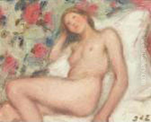 Femme Nue Oil Painting by Georges dEspagnat