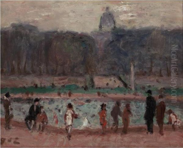 Jardin Du Luxembourg Oil Painting by Georges dEspagnat