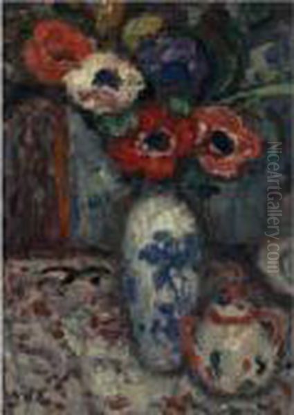 Bouquet De Fleurs Oil Painting by Georges dEspagnat