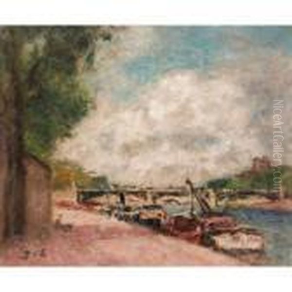 Peniches A Quai Oil Painting by Georges dEspagnat