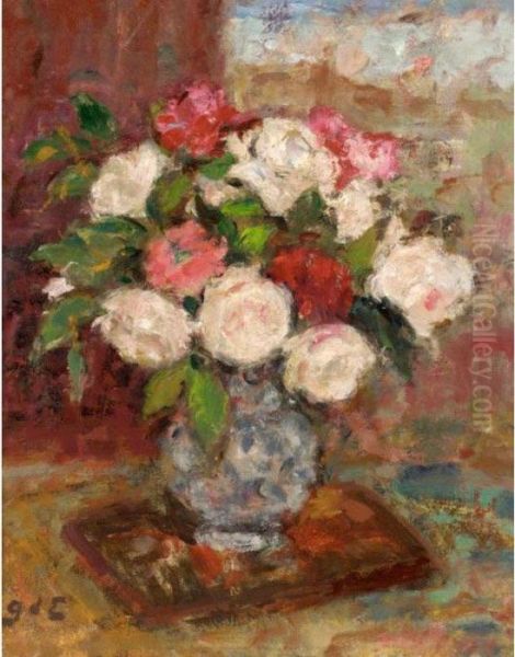 Vase De Fleurs Oil Painting by Georges dEspagnat