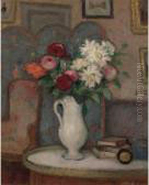 Vase De Fleurs Oil Painting by Georges dEspagnat