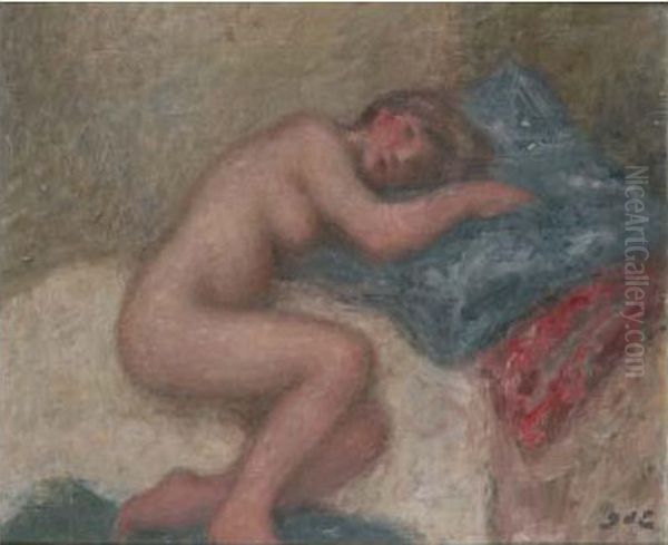 Femme Nue Etendue Oil Painting by Georges dEspagnat