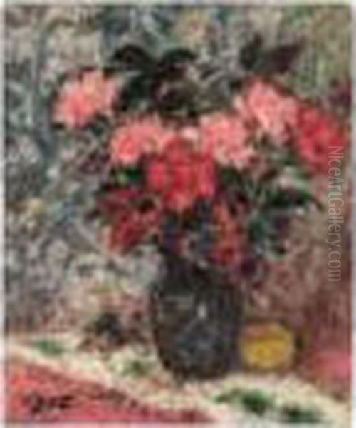 Vase De Fleurs Oil Painting by Georges dEspagnat