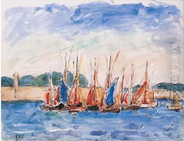 Le Port De Concarneau Oil Painting by Georges dEspagnat