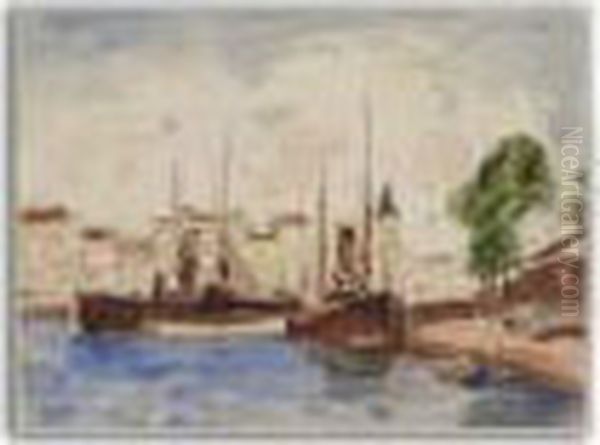 Scene De Port Oil Painting by Georges dEspagnat