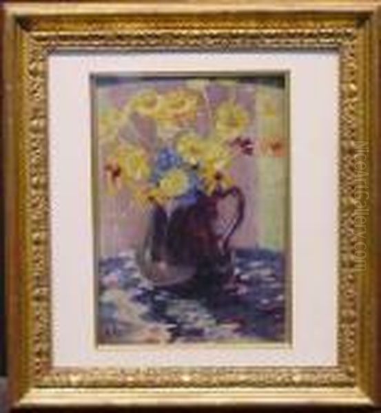 Fresh Picked Flowers Oil Painting by Georges dEspagnat