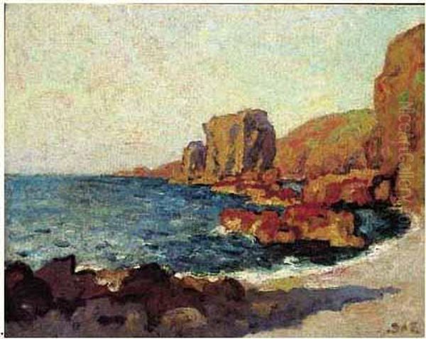 Calanques En Mediterranee Oil Painting by Georges dEspagnat