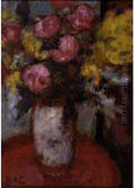 Vase De Fleurs Oil Painting by Georges dEspagnat