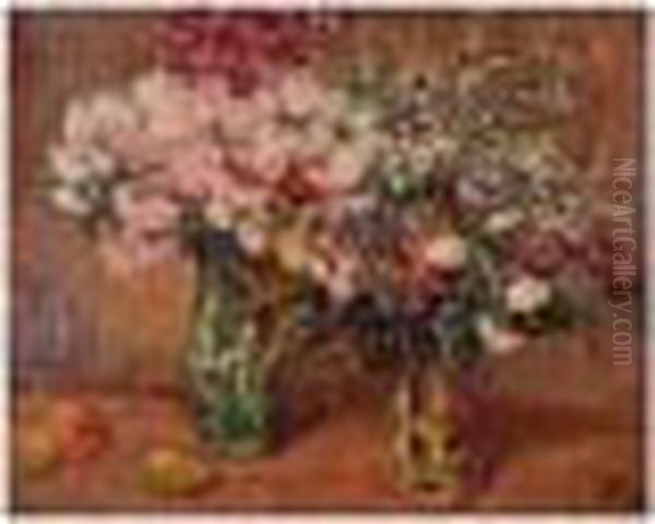 Deux Vases De Fleurs Oil Painting by Georges dEspagnat