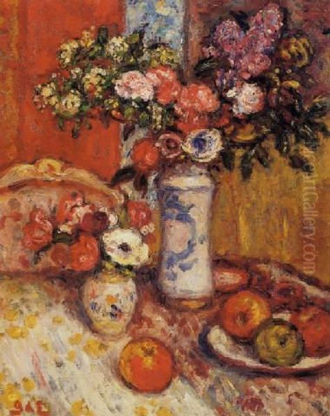 Fleurs Et Fruits Oil Painting by Georges dEspagnat