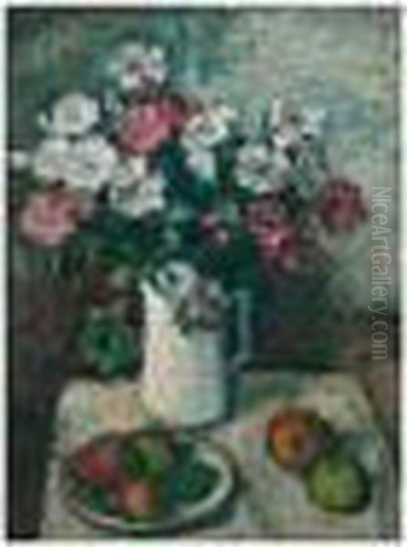 Fruits Et Fleurs Oil Painting by Georges dEspagnat