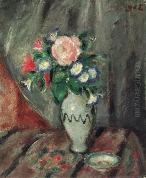 Vase De Fleurs Oil Painting by Georges dEspagnat