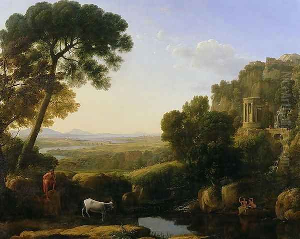 A Sunset or Landscape with Argus Guarding Io Oil Painting by Claude Lorrain (Gellee)