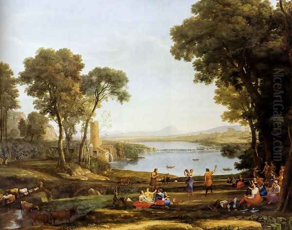 Landscape With The Marriage Of Isaac And Rebekah Oil Painting by Claude Lorrain (Gellee)