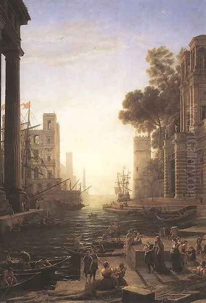 Embarkation of St. Paula Romana at Ostia, 1637-39 Oil Painting by Claude Lorrain (Gellee)