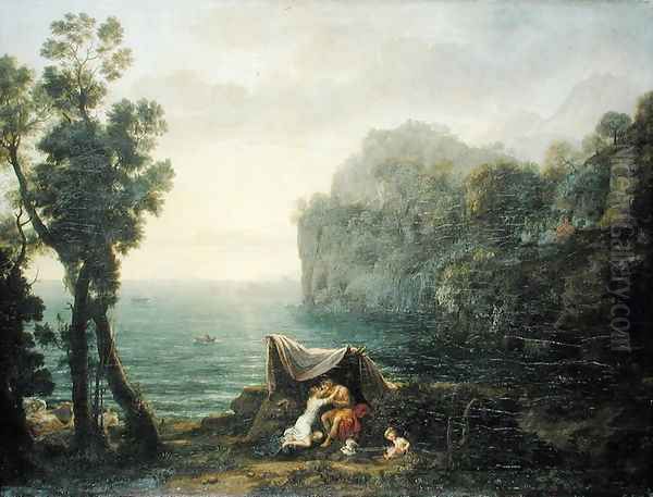 Coastal landscape with Acis and Galatea, 1657 Oil Painting by Claude Lorrain (Gellee)