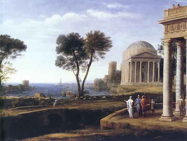 Landscape with Aeneas at Delos, 1672 Oil Painting by Claude Lorrain (Gellee)