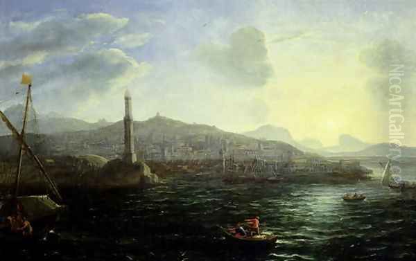 The Port of Genoa, Sea View Oil Painting by Claude Lorrain (Gellee)