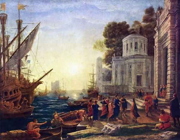 The Disembarkation of Cleopatra at Tarsus Oil Painting by Claude Lorrain (Gellee)