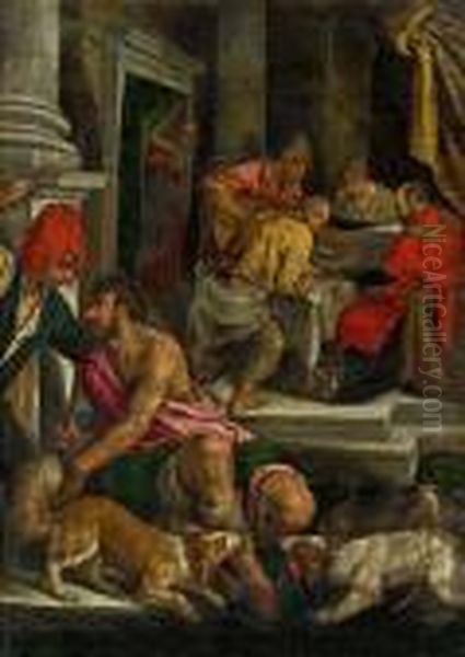 Lazarus Und Der Reiche Prasser Oil Painting by Jacopo Bassano (Jacopo da Ponte)