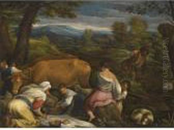 Parable Of The Sower Oil Painting by Jacopo Bassano (Jacopo da Ponte)