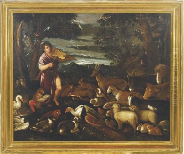 Orpheus And The Animals Oil Painting by Jacopo Bassano (Jacopo da Ponte)