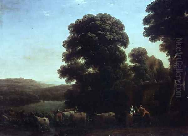 A Pastoral Landscape Oil Painting by Claude Lorrain (Gellee)