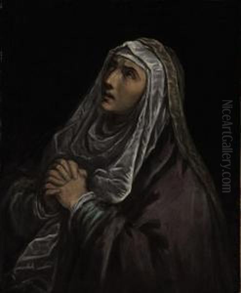 Mater Dolorosa Oil Painting by Jacopo Bassano (Jacopo da Ponte)