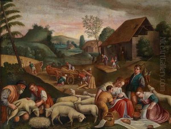 Nachfolge Die Vierjahreszeiten Oil Painting by Jacopo Bassano (Jacopo da Ponte)