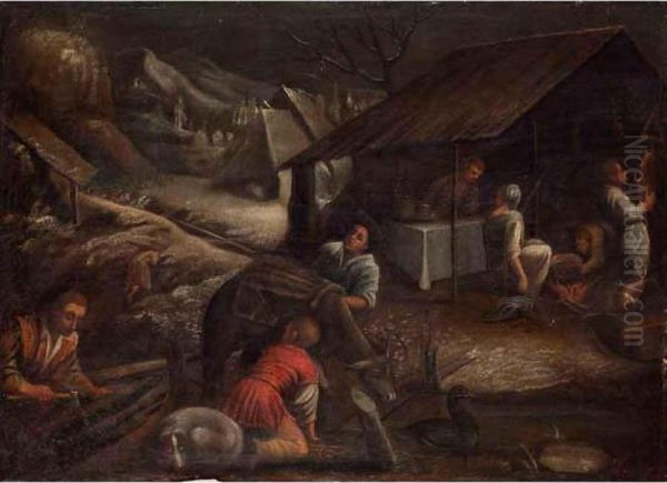 Scena Campestre Oil Painting by Jacopo Bassano (Jacopo da Ponte)