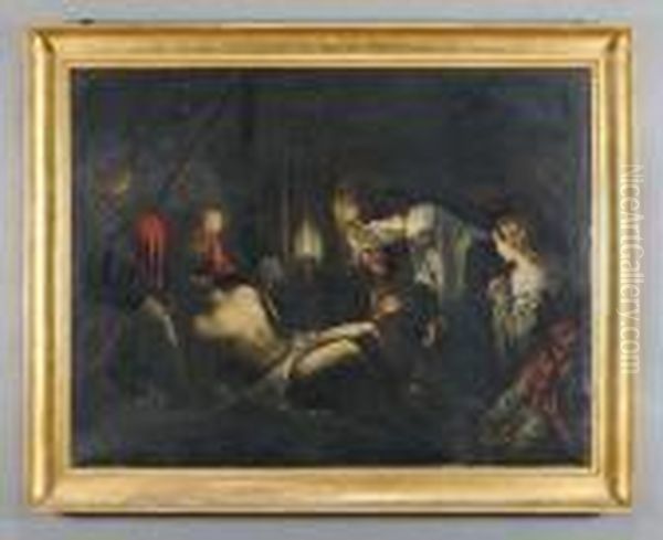 Compianto Sul Cristo Morto Oil Painting by Jacopo Bassano (Jacopo da Ponte)