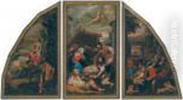 Trittico Oil Painting by Jacopo Bassano (Jacopo da Ponte)