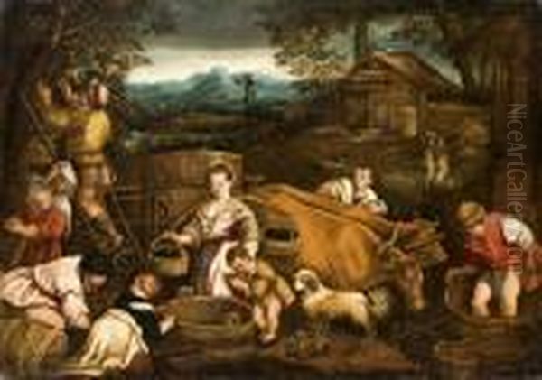 Az Osz Allegoriaja Oil Painting by Jacopo Bassano (Jacopo da Ponte)