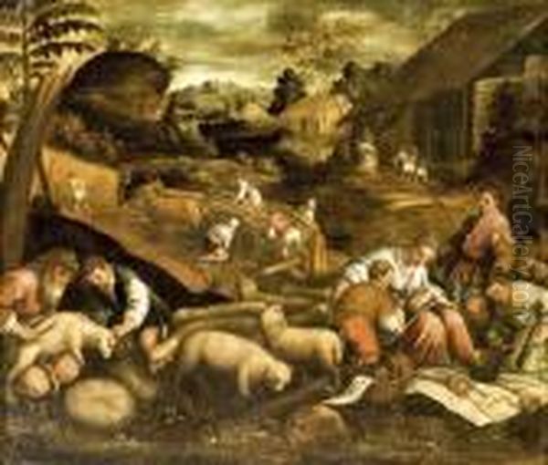 A Tel Allegoriaja Oil Painting by Jacopo Bassano (Jacopo da Ponte)